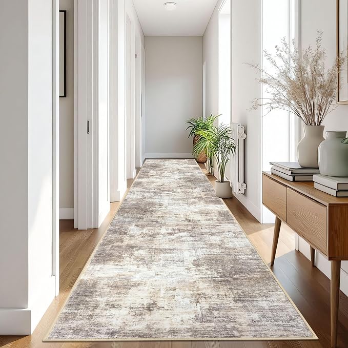 IOHOUZE Abstract Runner Rug 3x16 Ft Long Washable Runners
