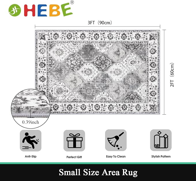 HEBE Washable Area Rug