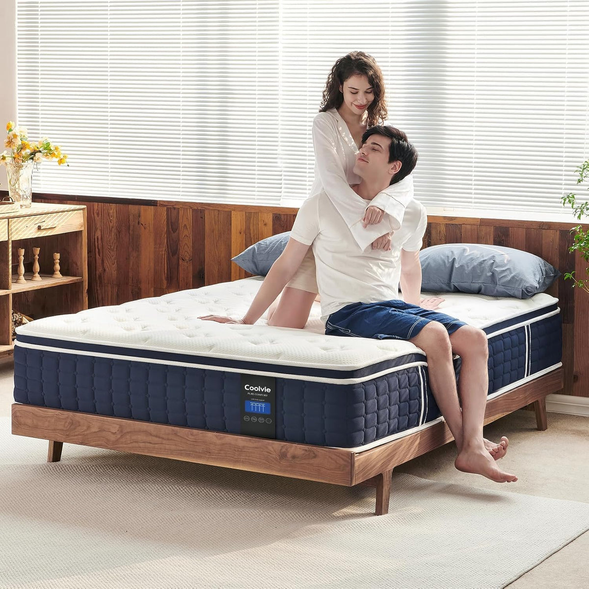 King Mattress 12 inch, Tight Top Deep Sleep Mattresses with Extra Lumbar & Hip Support, Medium to Firm Hotel Collection Hybrid Sleep System for Supportive, Breathable Bed in a Box King Size