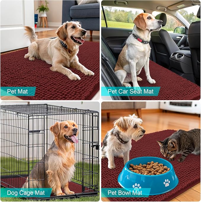 OLANLY Dog Door Mat for Muddy Paws 40x32, Absorbs Moisture and Dirt, Absorbent