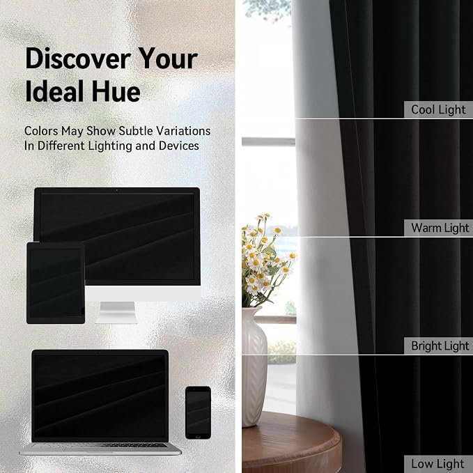 100% Blackout Shield Linen Blackout Curtains