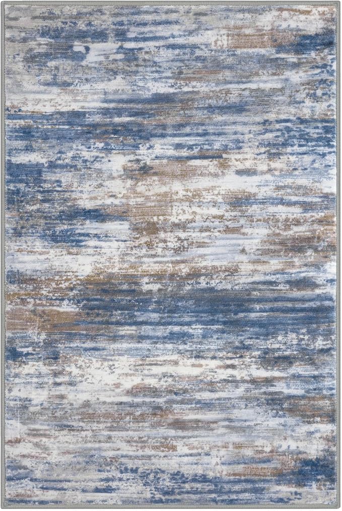 KOZYFLY Modern Abstract 3x5 Large Entryway Rug Non-Slip Washable Area Rug