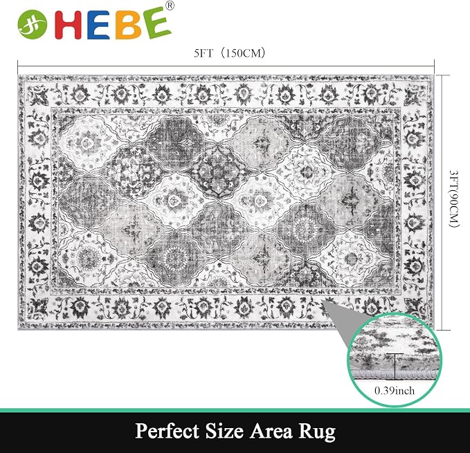HEBE Washable Area Rug