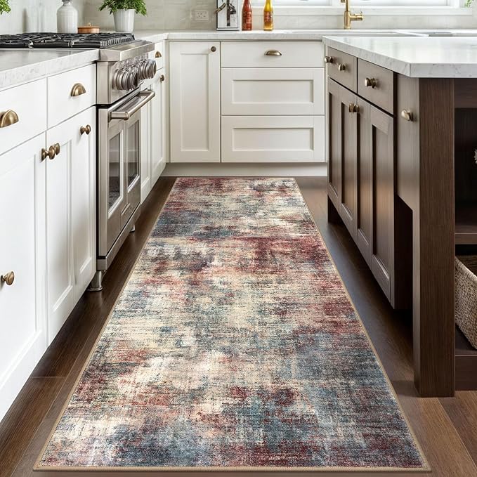 IOHOUZE Abstract Runner Rug 3x8 Ft Washable Runners