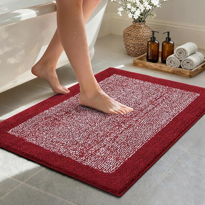 Bathroom Rugs 30x20 Non Slip Washable, Soft Absorbent Quick Dry Mats