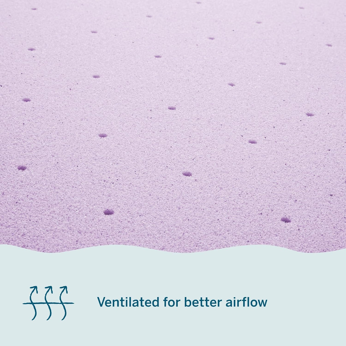 Lucid 3 Inch Lavender Infused Memory Foam Mattress Topper - Ventilated Design – Pressure Relieving Bed Topper - Mattress Pad – CertiPur Certified - King Size