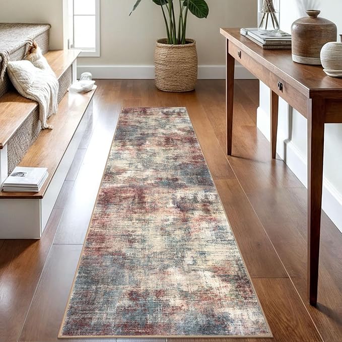 IOHOUZE Abstract Runner Rug 2x8 Ft Washable Runners