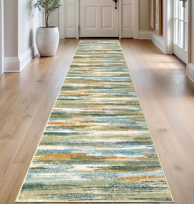 Lansny Modern Abstract Runner Rug 2.6x14