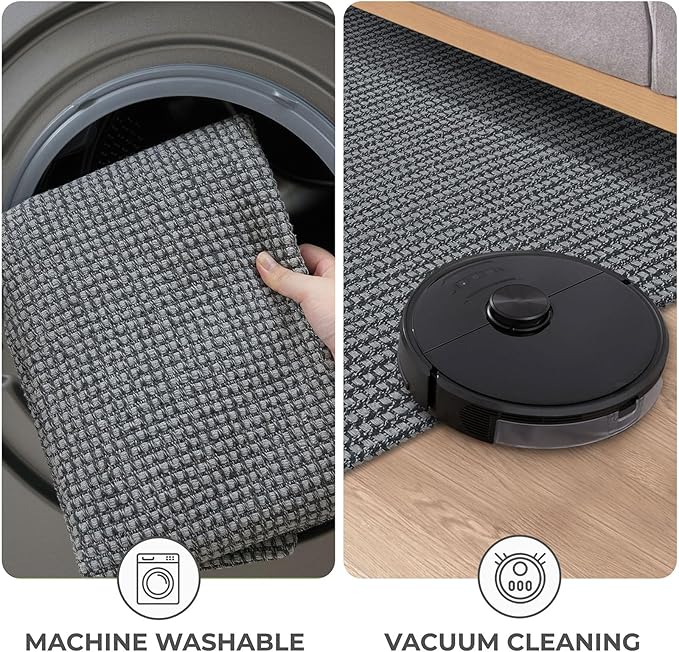 KOZYFLY Washable Area Rug 5x7 ft Rubber Backed Non Slip Rugs