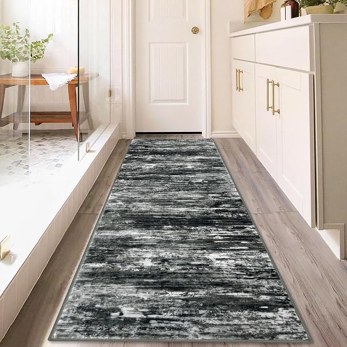 KOZYFLY 3x8 Ft Rug Modern Ombre Runner Rug