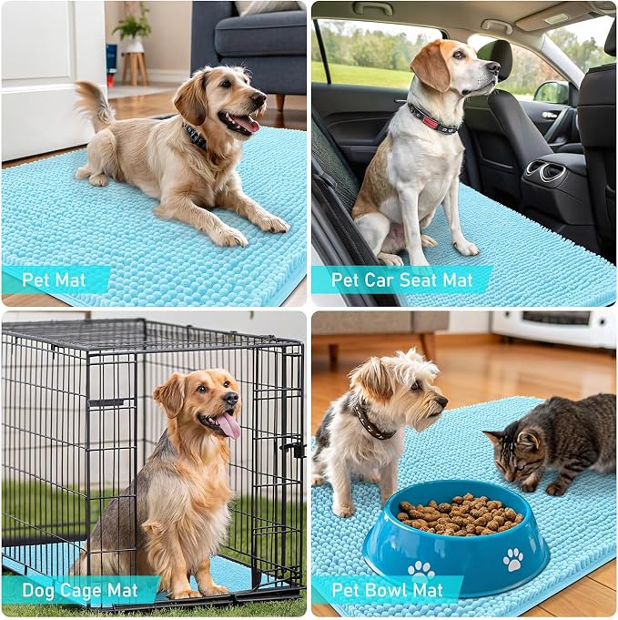 OLANLY Dog Door Mat for Muddy Paws 70x46, Absorbs Moisture and Dirt, Absorbent