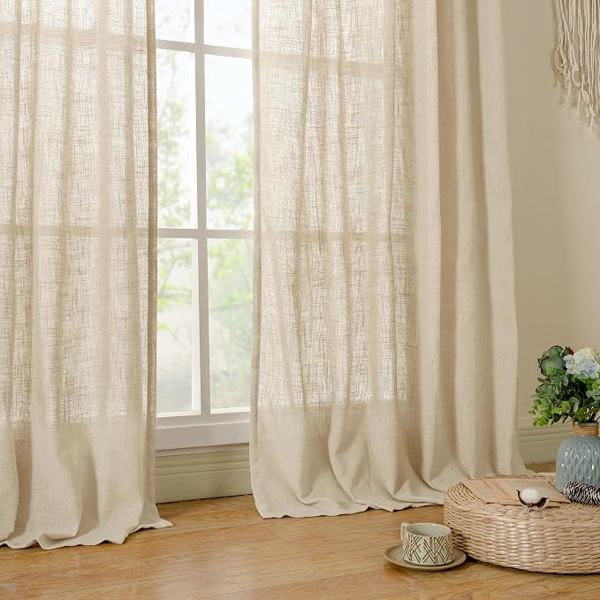 LAMIT Linen Curtains 84 inch Length