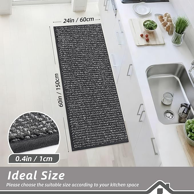 BEQHAUSE Kitchen Runner Rugs 24"x60", Non-Slip Kitchen Mats