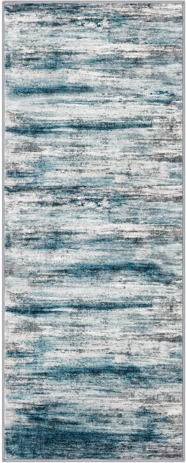 KOZYFLY Modern Abstract Hallway Runner Rug, 2x5 Washable Rug Runner Non-Slip