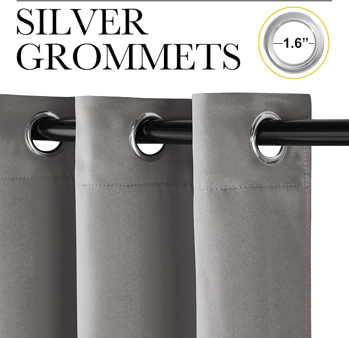 NICETOWN Room Darkening Cafe Satin Curtains