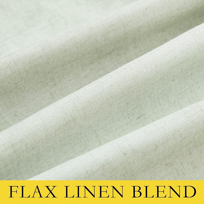 NICETOWN Sage Green Linen Blackout Curtains