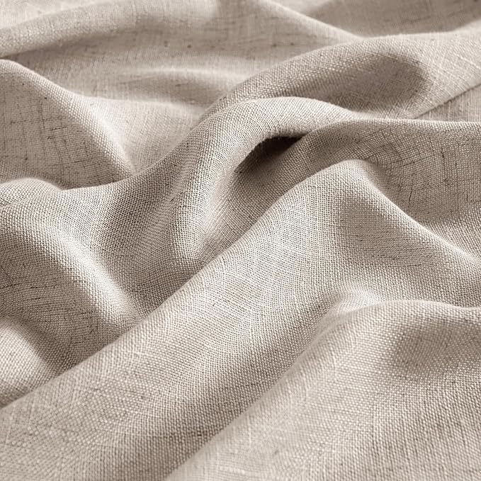 MIULEE Natural Linen Curtains 84 Inch Length 2 Panels