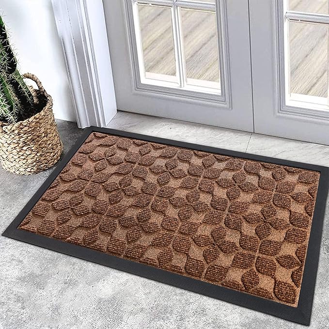Bulijojo Sturdy Front Entrance Doormats, Durable Heavy Duty Welcome Mat