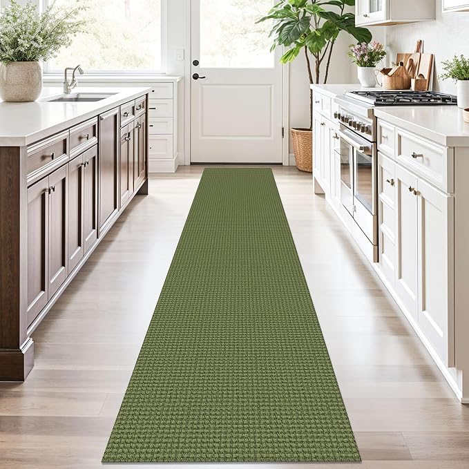 KOZYFLY Runners for Hallways 2x10 ft Washable Kitchen Runner Non Slip Rubber