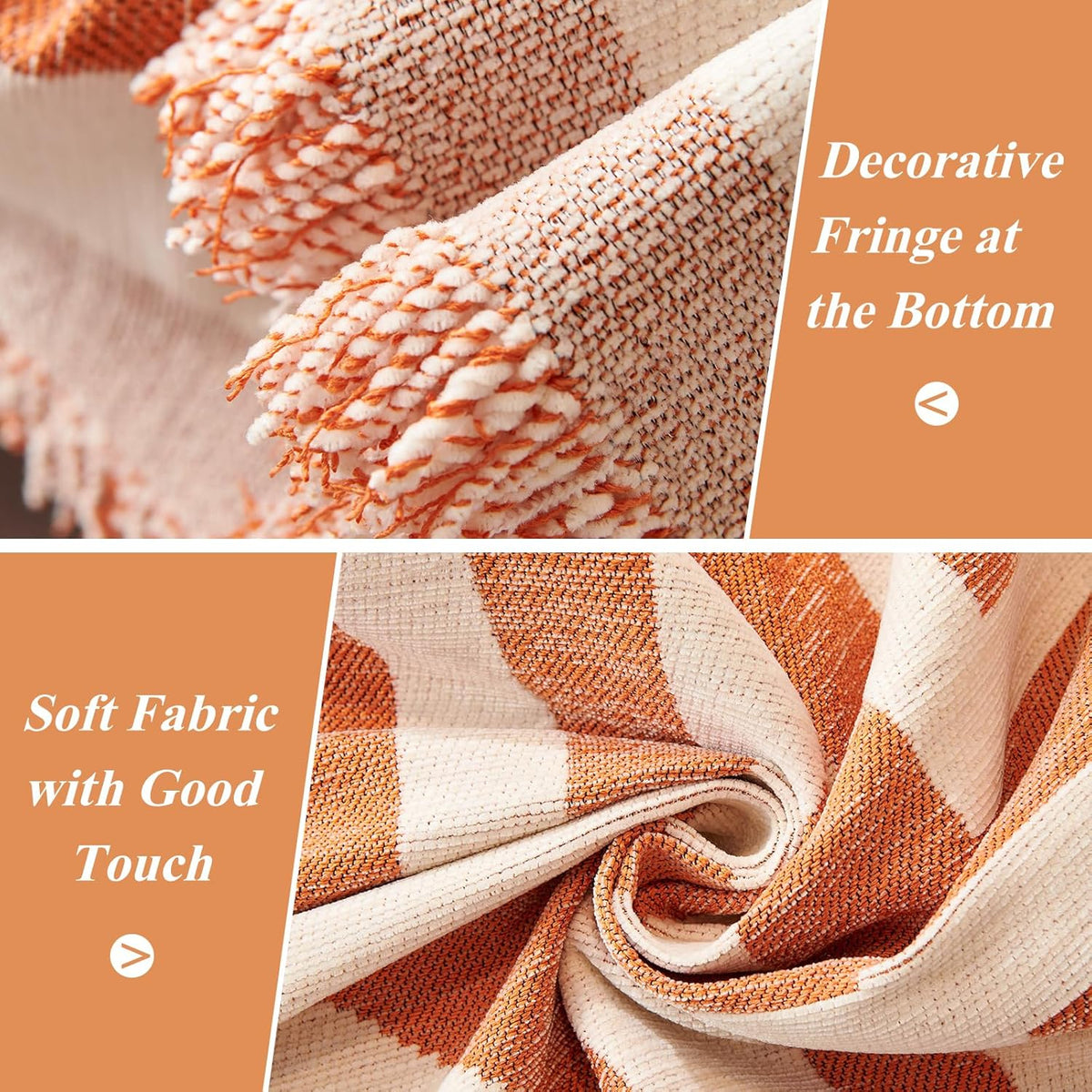 STACYPIK Geometric Orange Sofa Cover - Boho Triangle Reversible Protector for 3 Cushion Couch - Pet-Friendly, Washable Multi-Use Blanket - 91x150IN