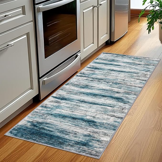KOZYFLY Modern Abstract Hallway Runner Rug, 2x5 Washable Rug Runner Non-Slip