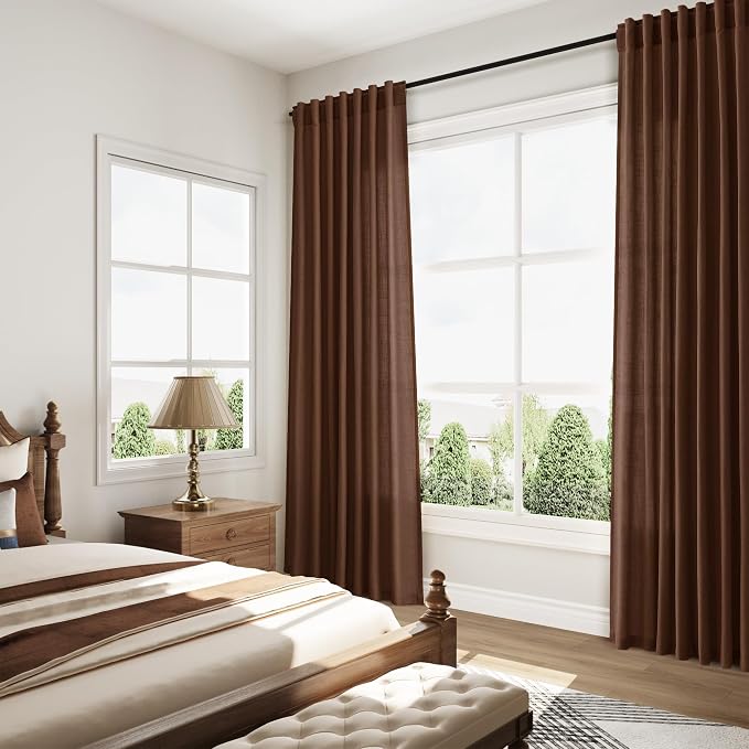 Nanspring Linen Curtains 108 Inches