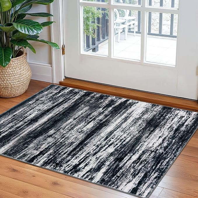KOZYFLY Modern Abstract Small Area Rugs, 2x3 Washable Kitchen Rug Non-Slip Soft