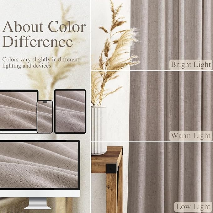 Nanspring Brownish Grey Linen Curtains