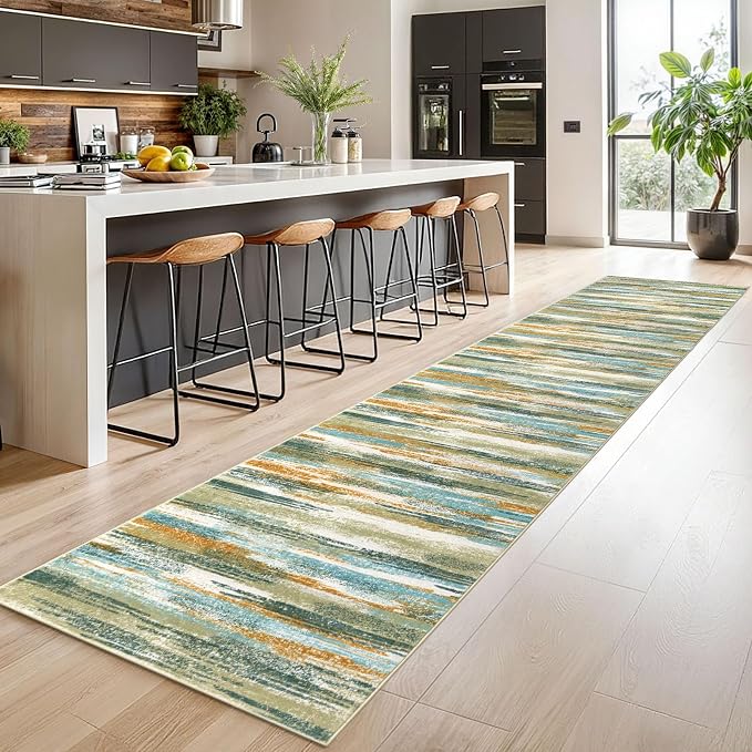 Lansny Modern Abstract Runner Rug 2.6x14