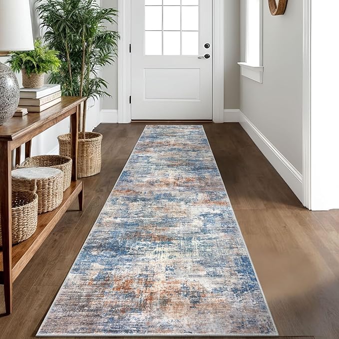 IOHOUZE Abstract Runner Rug 2x10 Ft Washable Runners