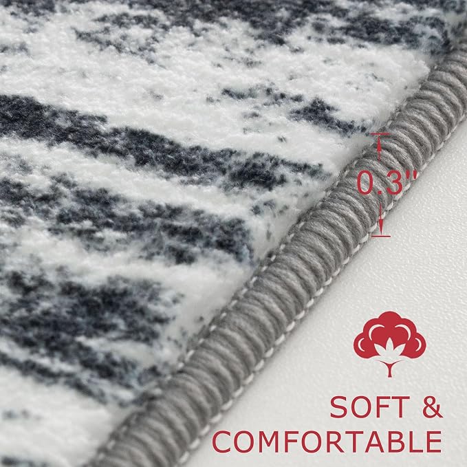 KOZYFLY Modern Abstract Small Area Rugs, 2x3 Washable Kitchen Rug Non-Slip Soft