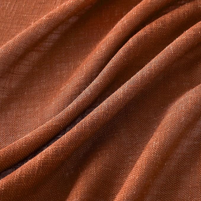 MIULEE Burnt Orange Curtains 72 Inch Length