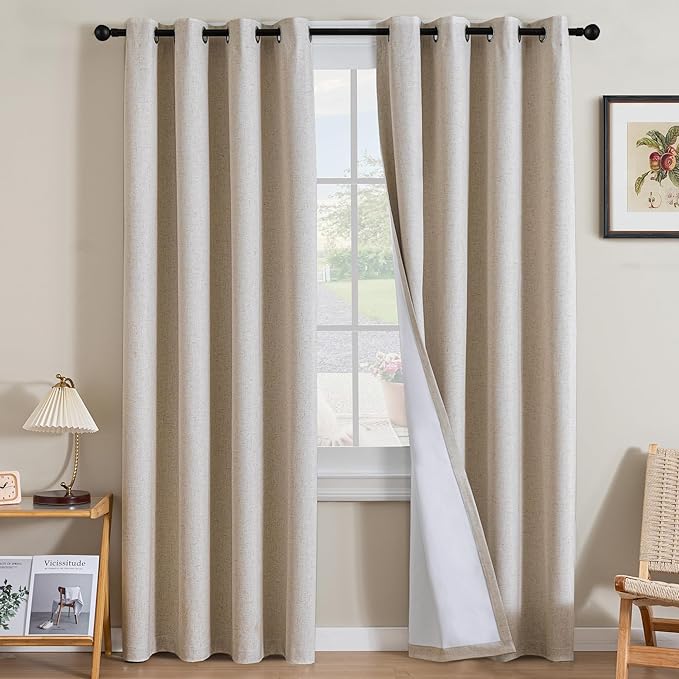 H.VERSAILTEX Linen Curtains 100% Blackout Curtains