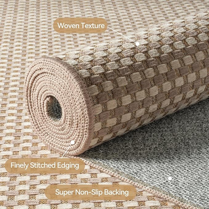 YDKGL 2x8 ft Hallway Runner Rug Extra Long Boho Woven Kitchen Runner Rugs Mat