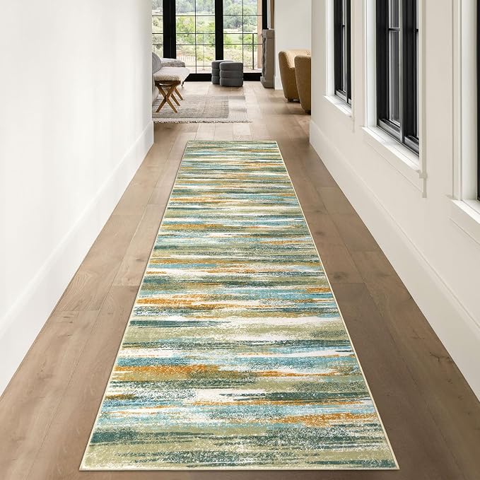 Lansny Modern Abstract Runner Rug 3x10