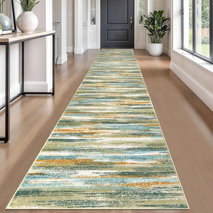 Lansny Modern Abstract Runner Rug 2.6x18