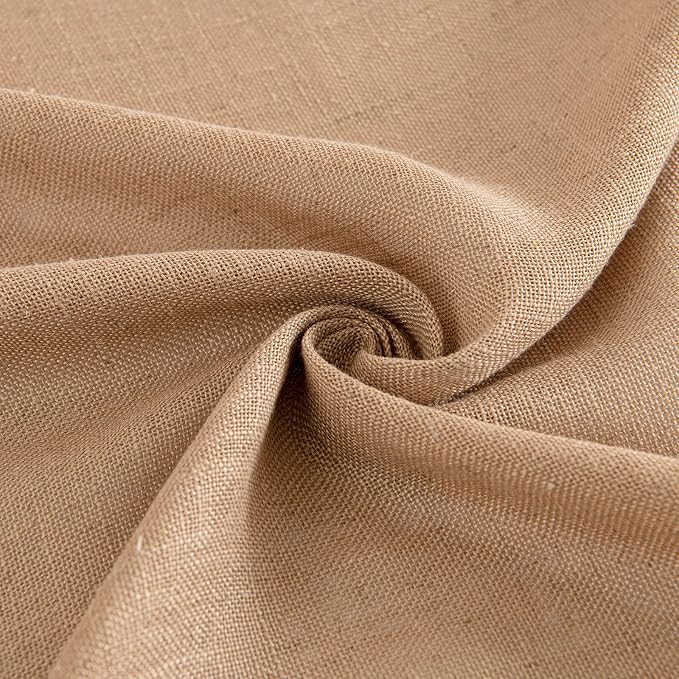 MIULEE Brown Linen Curtains 84 Inch Length