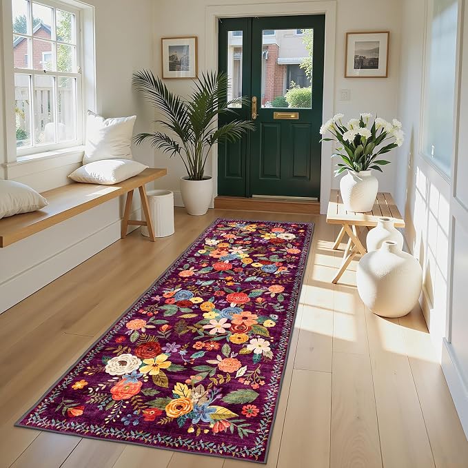 Rug for Hallways Kitchen Rug 2x8, Non Slip Washable Rugs