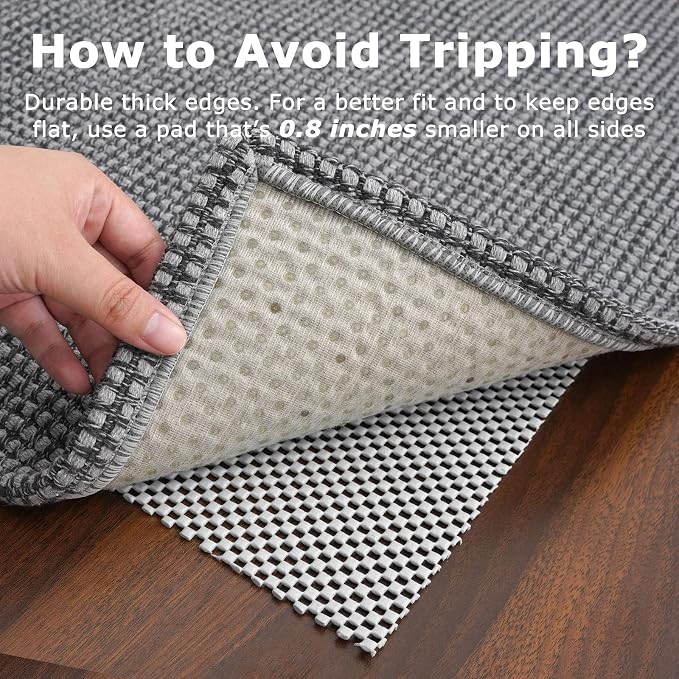 KOZYFLY Washable Area Rug 5x7 ft Rubber Backed Non Slip Rugs