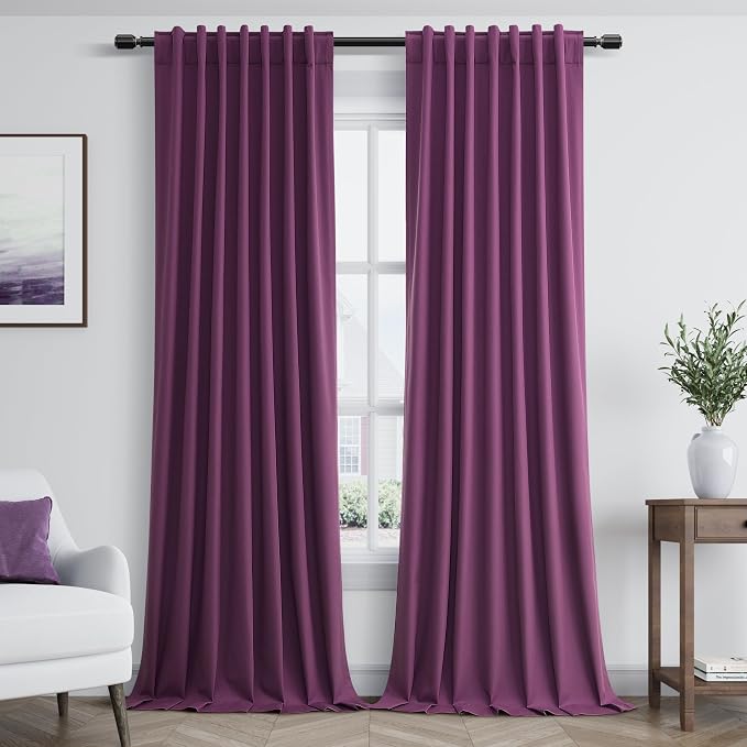 Guken 100% Blackout Curtains 84 Inch Length 2 Panels Set