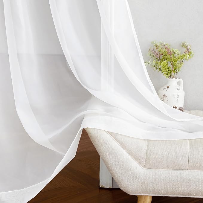 NICETOWN Airy Sheer Window Curtains 54 inch Length