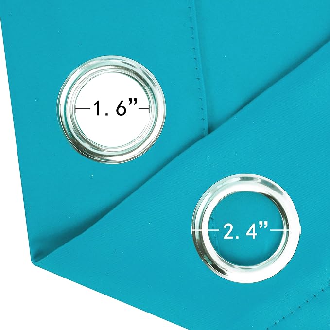 LEMOMO Turquoise Thermal Blackout Curtains/52 x 72 Inch/Set of 2 Panels Room