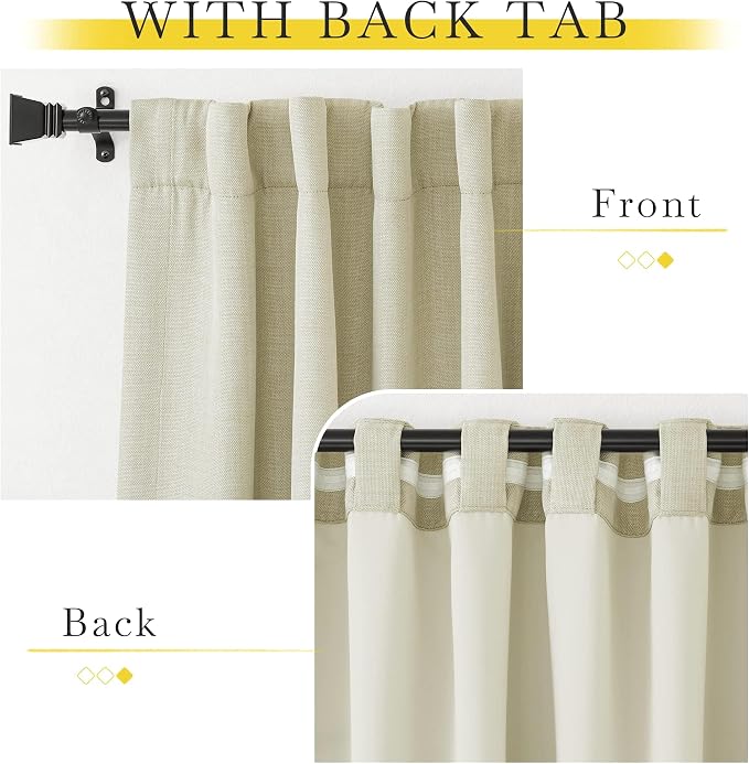 NICETOWN Room Darkening Living Room Curtains 96 inches Long, Pinch Pleated