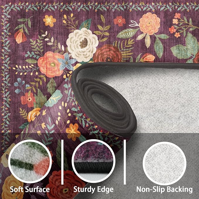 Rug for Hallways Kitchen Rug 2x8, Non Slip Washable Rugs