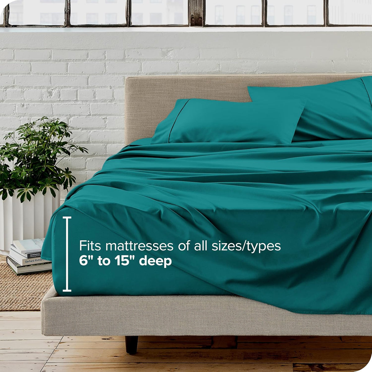 Bare Home Split King Sheet Set - 1800 Ultra-Soft Microfiber Bed Sheets - Double Brushed - Deep Pockets - Easy Fit - 5 Piece Set - Bed Sheets & Pillowcases (Split King, Emerald)