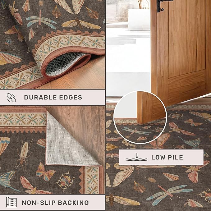 Boho Brown 3x5 Entryway Rugs Indoor
