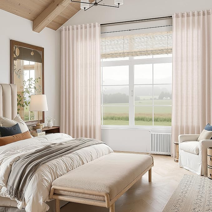 Natural White Linen Curtains 72 Inches Long