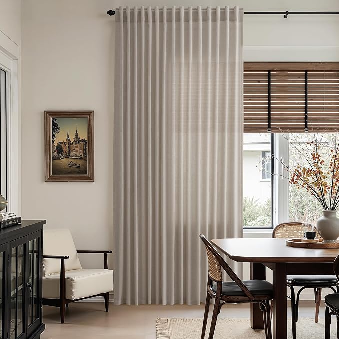 Nanspring Ecru Curtains 63 Inch Length