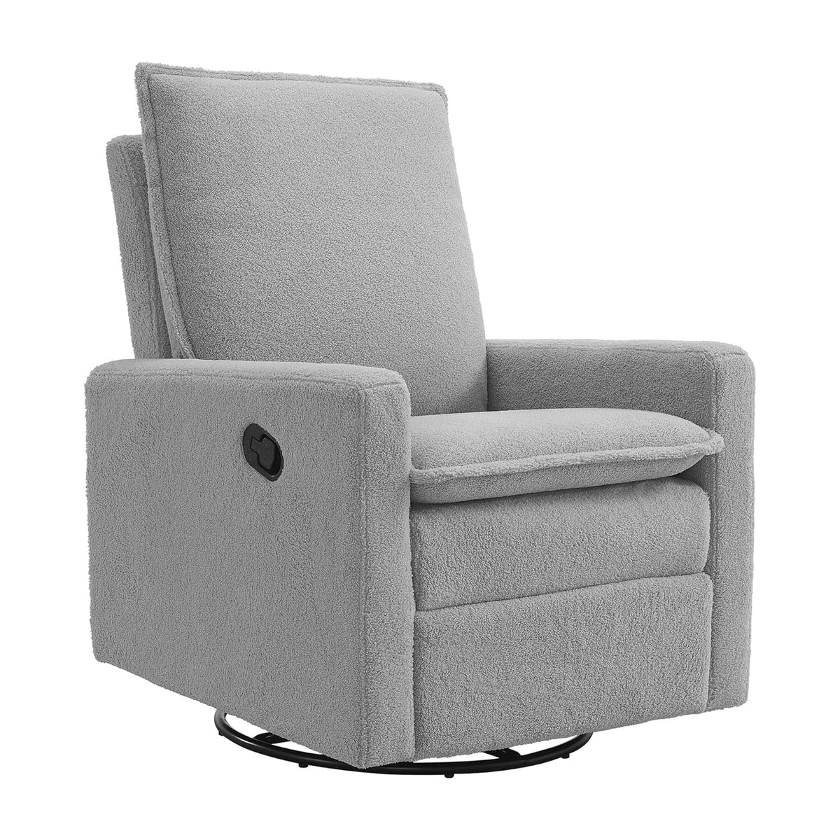 Oxford Baby Uptown Upholstered Swivel Glider and Recliner Nursery Chair,Boucle, Koala Gray