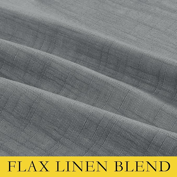 NICETOWN 100% Absolutely Blackout Linen Curtains